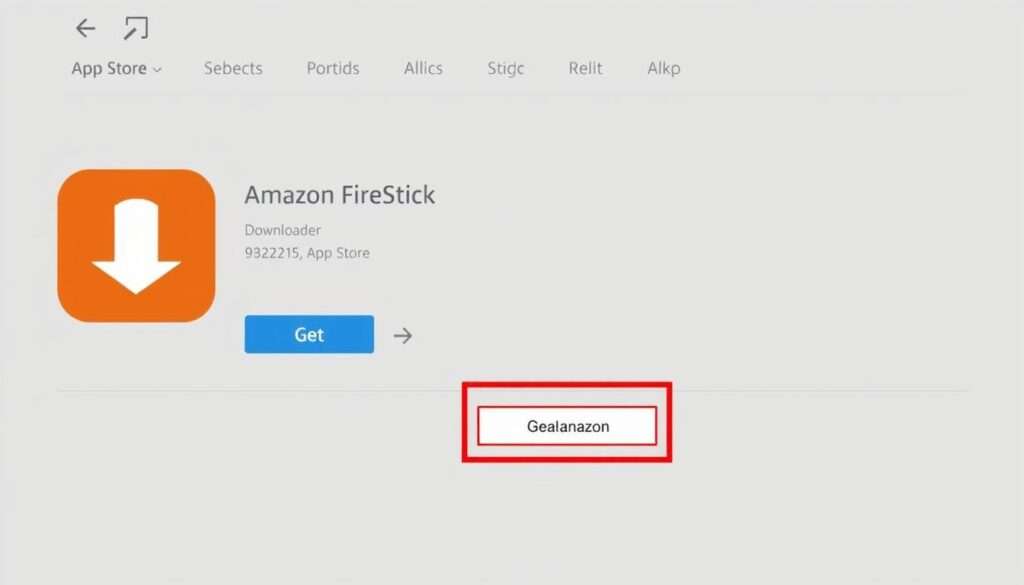 Amazon App Store showing Downloader app search results and download button