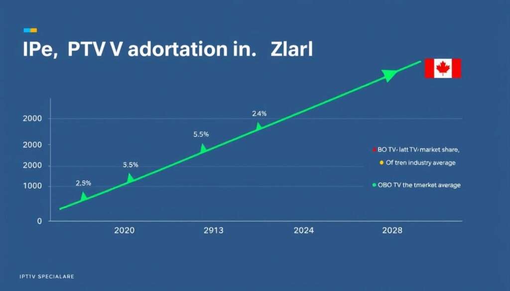 Graph showing growth of IPTV adoption in Canada with OBO TV highlighted as the Best IPTV Service Provider in Canada 2026