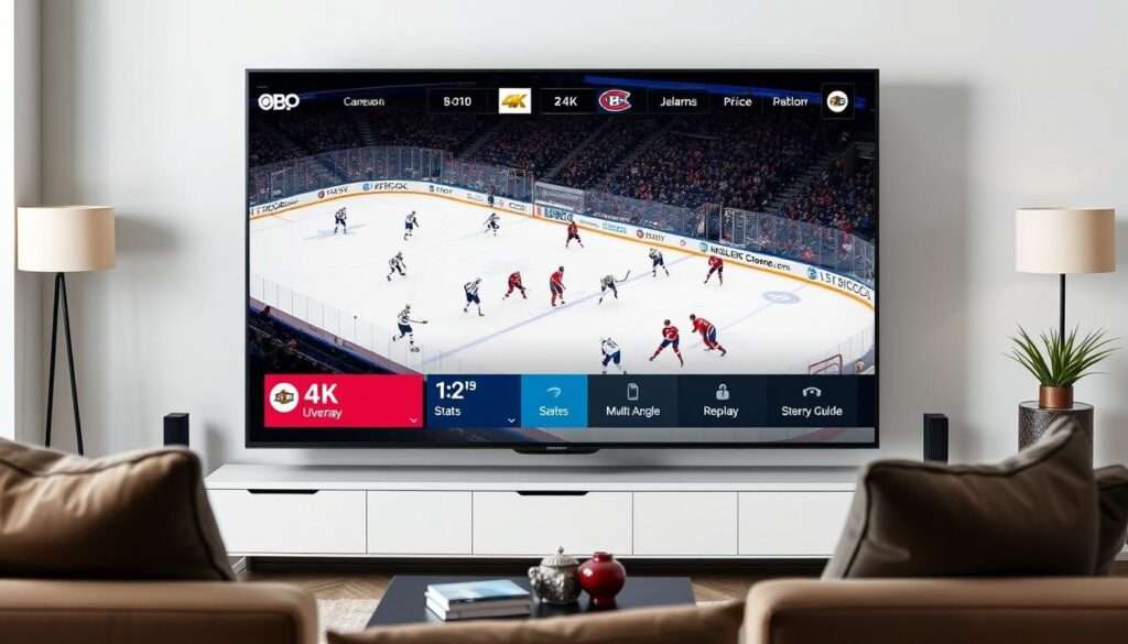 OBO TV's sports interface showing live NHL game, demonstrating why it's the Best IPTV Service Provider in Canada 2026