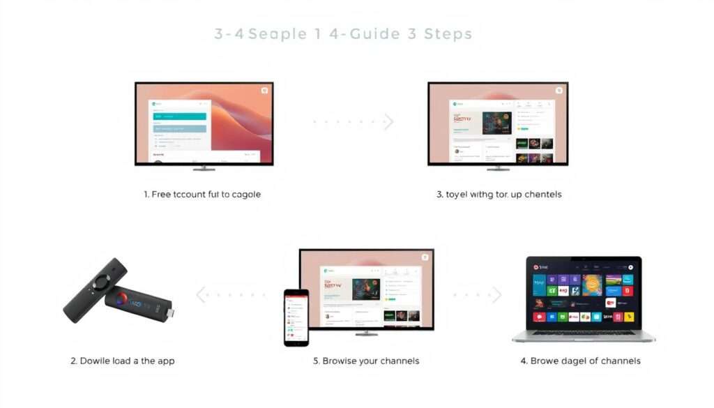 Step-by-step setup guide for OBO TV on various devices showing why it's the Best IPTV Service Provider in Canada 2026
