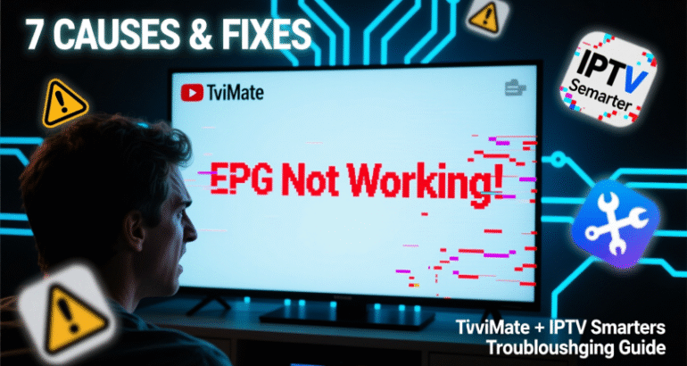 EPG Not Working on TiviMate or IPTV Smarters? 7 Causes & Fixes