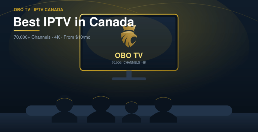 A family watching OBO TV IPTV on a television - best IPTV in Canada