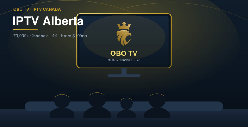 A family watching OBO TV IPTV on a television - IPTV Edmonton Calgary Alberta