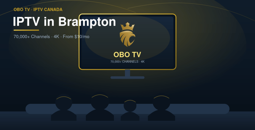 A family watching OBO TV IPTV on a television - IPTV in Brampton Ontario