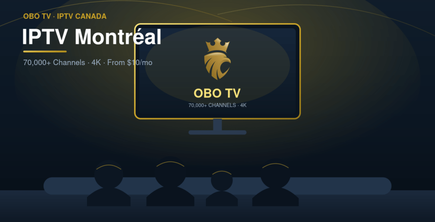 A family watching OBO TV IPTV on a television - IPTV Montreal
