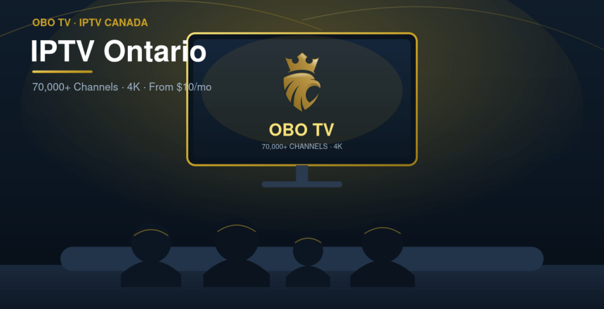 A family watching OBO TV IPTV on a television - IPTV Ontario