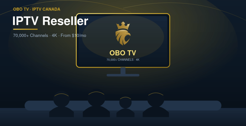 A family watching OBO TV IPTV on a television - IPTV reseller Canada