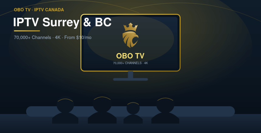 A family watching OBO TV IPTV on a television - IPTV Surrey BC
