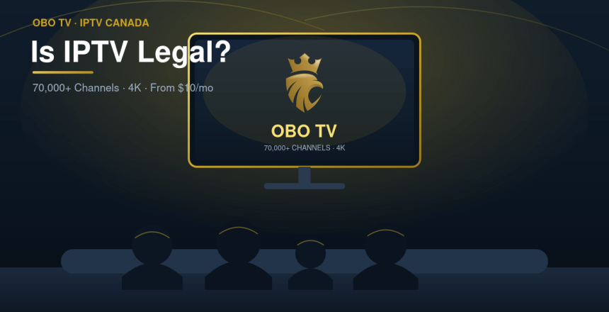 A family watching OBO TV IPTV on a television - is IPTV legal in Canada